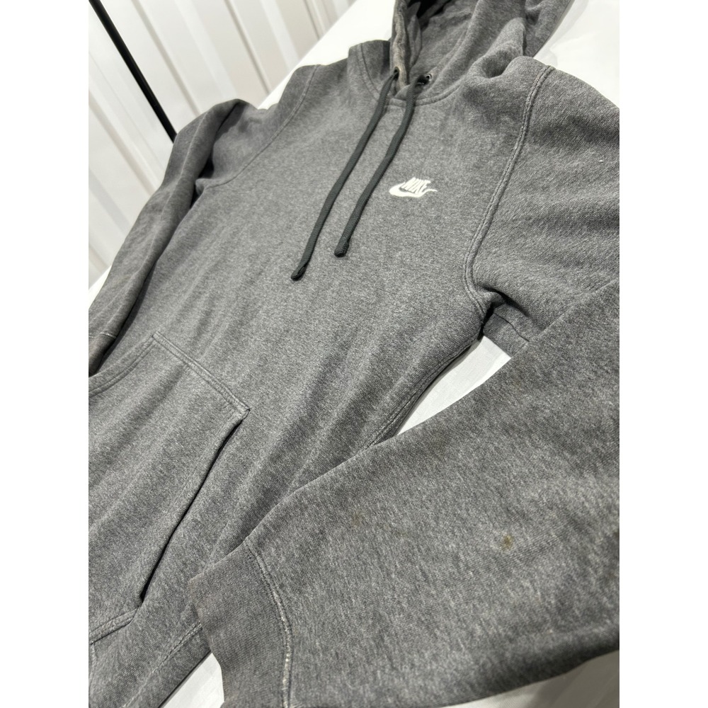 Vintage Nike Hoodie Gray Pullover Sweatshirt Embroidered Logo Charcoal Mens M - Picture 5 of 5